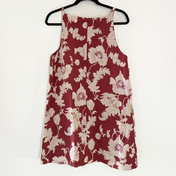 Posse Jordan Mini Dress in Red Mila Floral Linen - Sleeveless Boatneck - Small - Picture 4 of 7